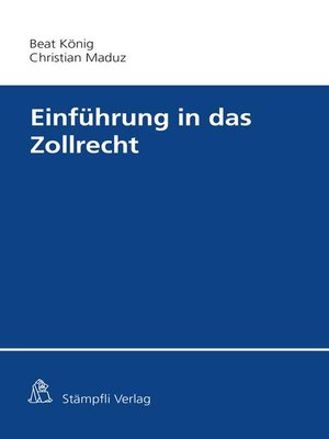 cover image of Einführung in das Zollrecht